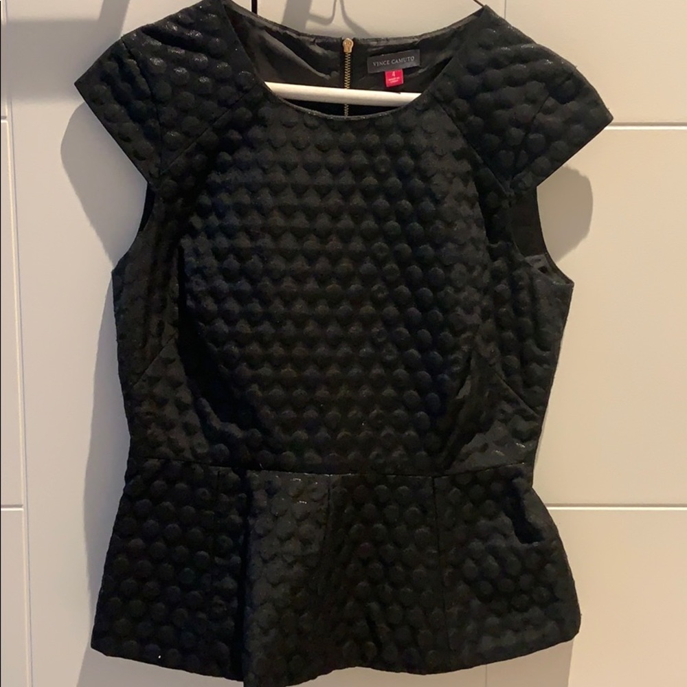 Vince Camuto black peplum top
